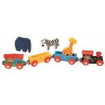Trenulet din lemn ZOO cu girafa zebra si elefant Maxim-50821 Rail Road